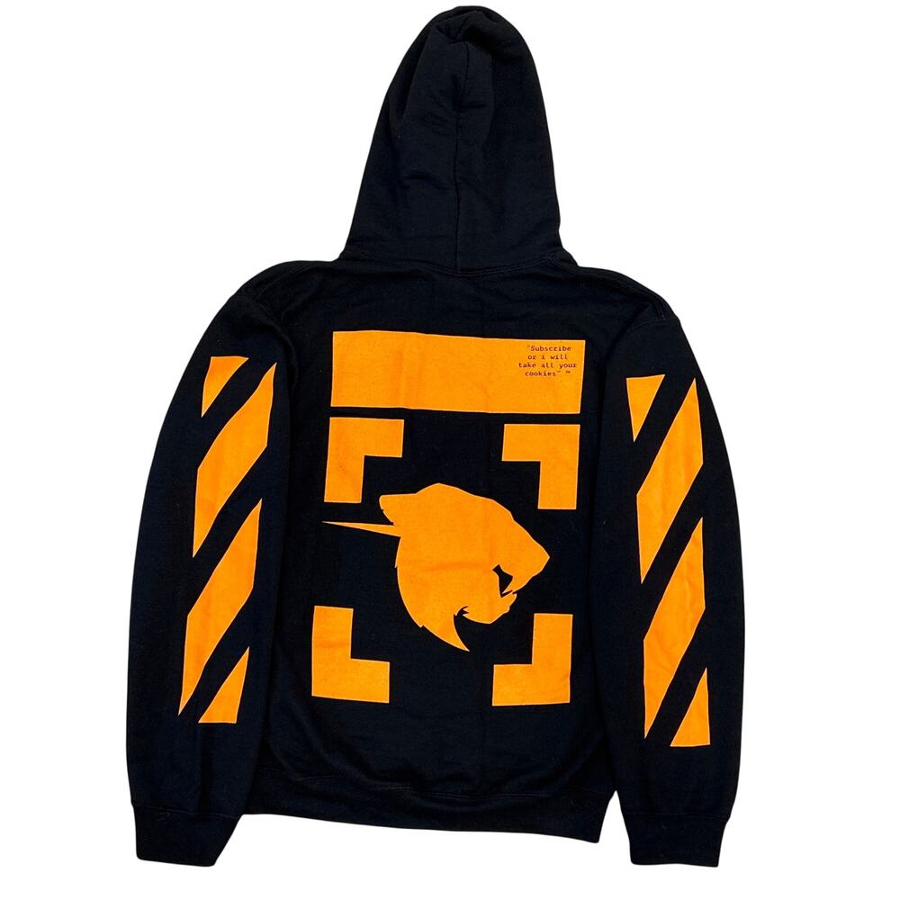 Mr. Beast Orange Logo “Subscribe or I will take all your cookies” Small Hoodie